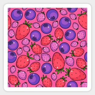 Extra fresh berries summer pink pattern Sticker